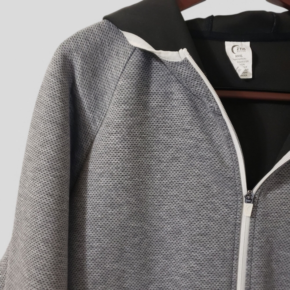 Zyia Active Gray Sport Pocket Hoodie Jacket XXXL Full Zip Outdoors Lightweight - Picture 4 of 13
